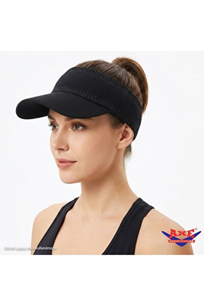 AXE SPORTSWEAR Black Flexible Visor Hat Uv Sun Protection Casual Beach Tennis...