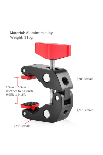 Choice Clamp mount BFOLLOW Clamp Mount Aluminum with 3/8" 1/4" Female Clip fo...