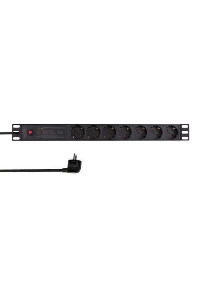LogiLink Πολυπρίζα PDU 1U για ράφι 19 ιντσών, 7 πρίζες Schuko, είσοδος Schuko...