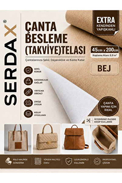 SERDAX Extra kendinden yapışkanlı çanta/cüzdan besleme (takviye) telası astar...