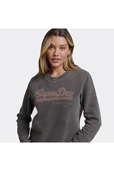 SUPERDRY ΒΙΝΤΑΤΖ ΛΟΓΟΤΥΠΟ ΜΠΟΡΟΥ ΚΡΟΥ ΟΥ ΡΟΥΝΤ W2011547A-06A Μαύρο S