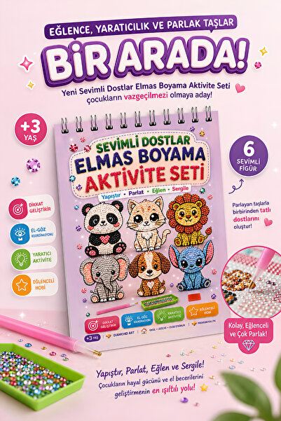 Brextco Store 6'lı Elmas Boyama Aktivite Seti – Sevimli Dostlar | Çocuk Hobi ...