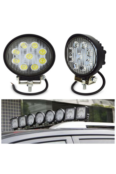 Universal Led Yuvarlak Çalışma Lambası 9 Ledli 27W- Off Road Sis Lambası