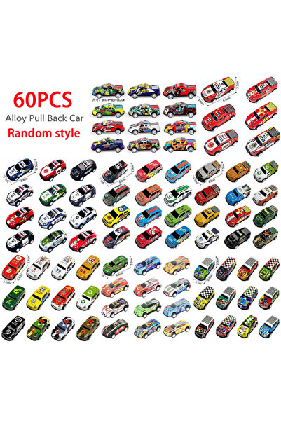 Choice Random style 60 60/120Pcs Alloy Racing Cars Rebound Car Multiple Alloy...