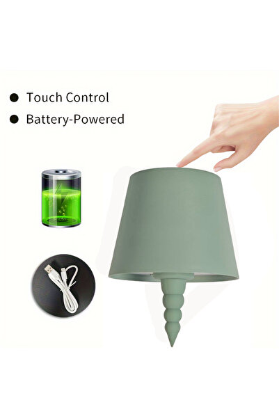 Choice4 light green Simple Portable USB Rechargeable Table Lamp, Multifunctio...