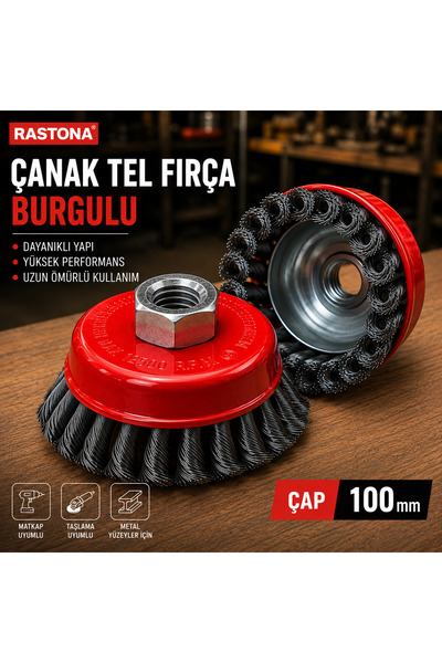 RASTONA ÇANAK TEL FIRÇA BURGULU Ø100