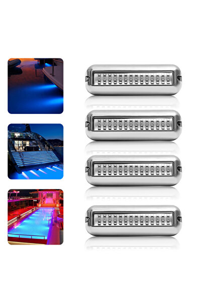 Choice 4PCS Blue 42 LED Waterproof Marine Boat LED Light Underwater Pontoon T...