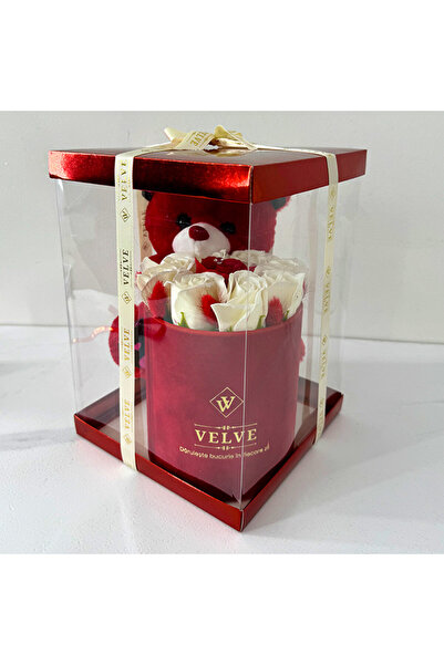 velve Pachet pentru indragostiti,A Drop of Love, ursulet plus 21 cm, 9 tranda...