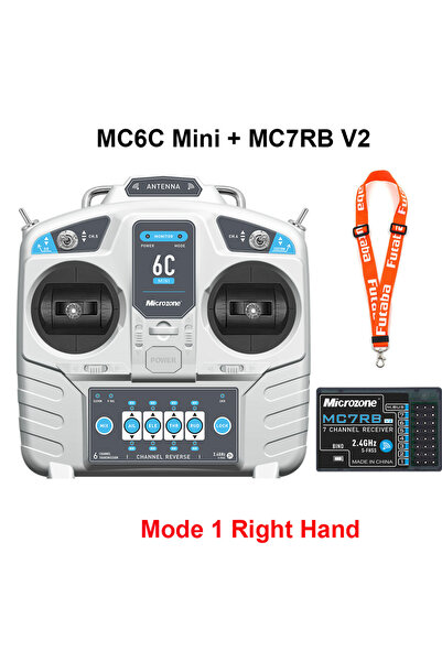 Choice Right Hand MicroZone MC6C Mini V2 2.4G 6CH Controller Transmitter w/ R...