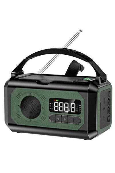 Choice1 green 12000mAh AM/FM/NOAA Weather Radio with 2 Solar Panels Solar Han...