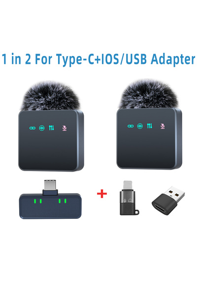 Choice21 Black-2-TC-USBIOS Pink 1 In 4 Wireless Lavalier Microphone Noise Red...