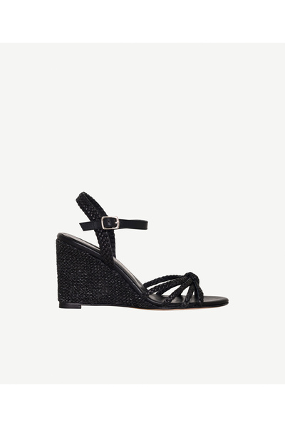 Yargıcı Knitted Knotted Heeled Leather Espadrilles