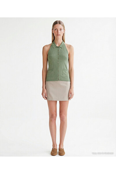 Yargıcı Regular Shirt Collar Sleeveless Sweater