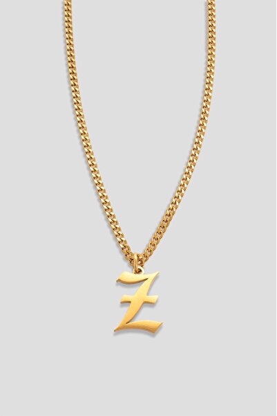 UKHWD SUPPLY Gothic Letter Z 316L Steel Necklace - Ka1115Al