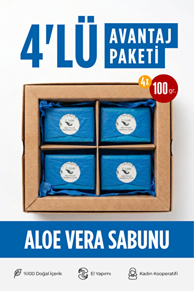 Aloe Vera ve Hindistan C. Yağı Sabunu 4'lü Ekonomik Paket | 4x100 gr