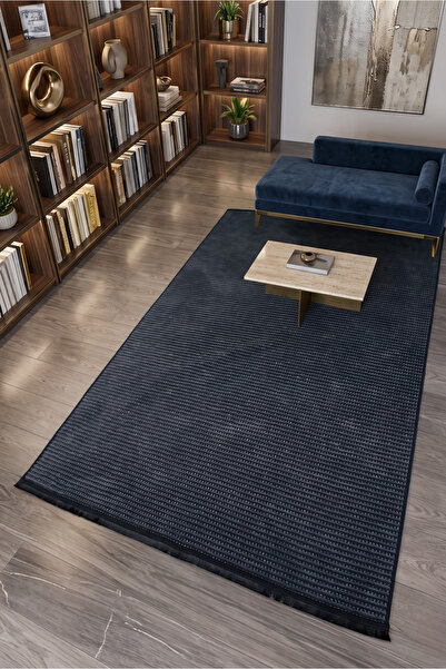 Şönil Kilim Yolluk – Kaymaz Taban – Yıkanabilir Salon & Çocuk & Oturma Odası Halı – Antrasit