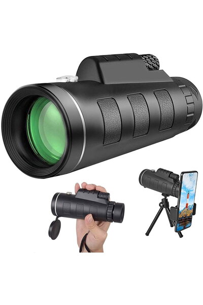 StartONTeam Telescop monocular profesional 40X60 HD cu suport pentru smartpho...