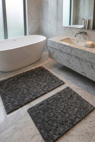 neşe home collection Bathroom Mat Set of 2 |   Machine Washable, Soft, Stain-...