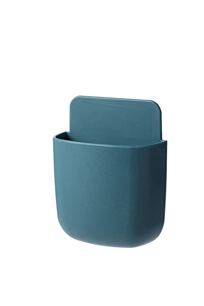 choice2 Blue Wall Mounted Storage Box Mobile Phone Plug Holder Stand Rack Rem...