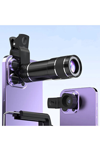 Choice Black 20x Mobile Phone External Telephoto Lens Kit Portable Design Wit...