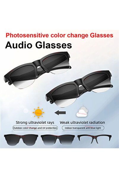 Choice 2Pc Glasses 2025 Photosensitive Color Change Smart Glasses Bluetooth V...
