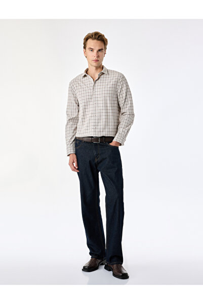 Koton Classic Collar Long Sleeve Buttoned Plaid Regular Fit Shirt