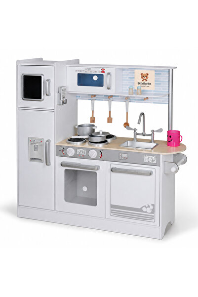 KIKIBEBE Children’s Wooden Kitchen – Encourages Creativity, Imagination & Lif...