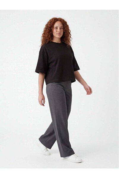 WINGS BRAND Tricou oversize de damă NEGRU