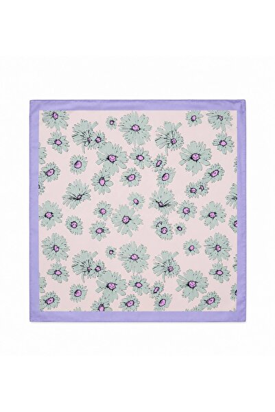 Axesoire 13934 Light Flower Patterned Lilac Bandana Scarf