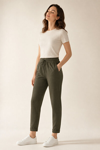 Bravie Pantaloni de sport dublu pentru femei, kaki 2629
