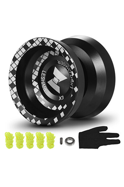 Choice black Professional Yo Yo Ball Aluminum Alloy Responsive YoYo with Unre...