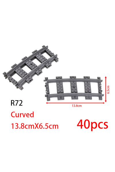 Choice4 R72-40pcs MOC City Brick Switch Cross Forked Curved Rails Building Bl...