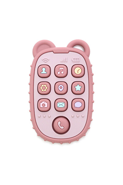 Choice moonpie dark pink New Baby Teether Mobile Phone Shape Silicone Teether...