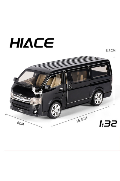 Choice ألعاب نموذج سيارة Hiace MPV سوداء بمقياس 1/32 مصنوعة من سبائك الزنك وم...