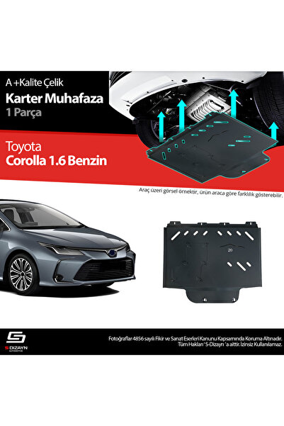 S Dizayn S-Dizayn Toyota Corolla 1.6 Benzinli Çelik Karter Muhafaza Koruma 20...