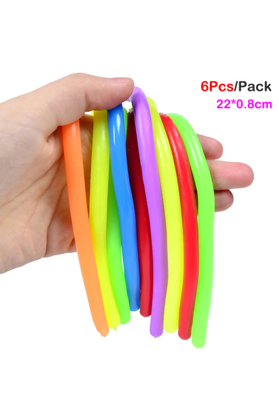Choice 6Pcs Random Color 6 Pcs DIY Soft Noodle Elastic Rope Toys Stretch Stri...