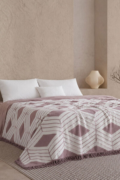 Elart Clark Cotton Blanket 200 X 220 Dried Rose
