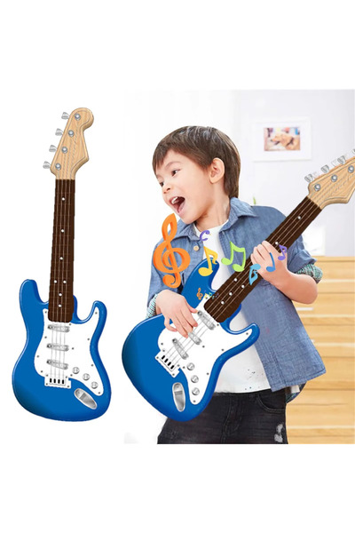 Choice7 Small-Blue Kids Electric Guitar Toy - 4-String Multifunctional Electr...
