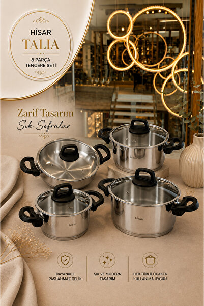 ŞİRİN VALENT HOME طقم أواني طهي هيسار تاليا 8 قطع