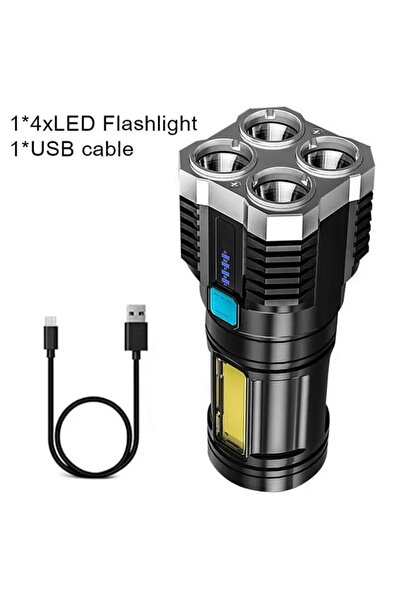 Choice S03 14500 4 LED Mini Flashlight Rechargeable Powerful Portable Torch H...