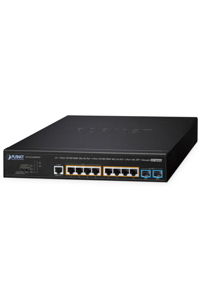 Planet Switch Planet, 8 porturi Gigabit PoE++, 2 porturi 10G SFP+, Buget PoE ...