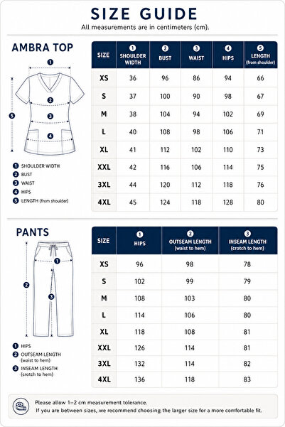 OEM Uniformă medicală pentru femei, bluză și pantaloni, slim fit, FLEXI AMBRA, maro