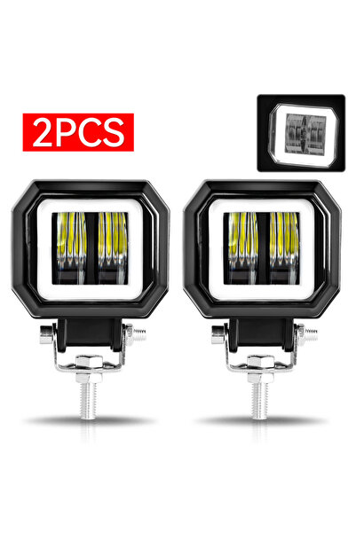 Choice14 2pc Square White LED Fog Lamp Driving Daytime Off Road Led Light Hea...