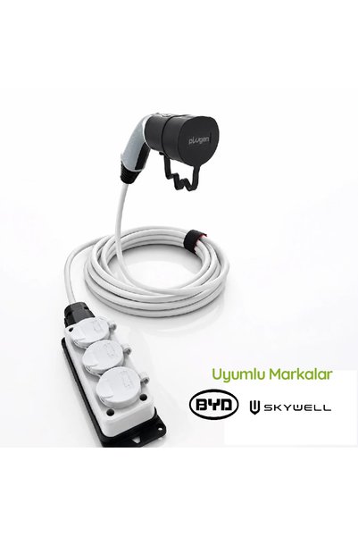 V2L Adaptör 3 Metre 3'lü Uzatma Prizli - BYD / Skywell Uyumlu Araçtan 220V Priz Çıkışı