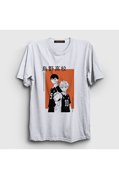 Presmono Unisex White Kagehina Volleyball Anime Haikyu T-shirt237513tt