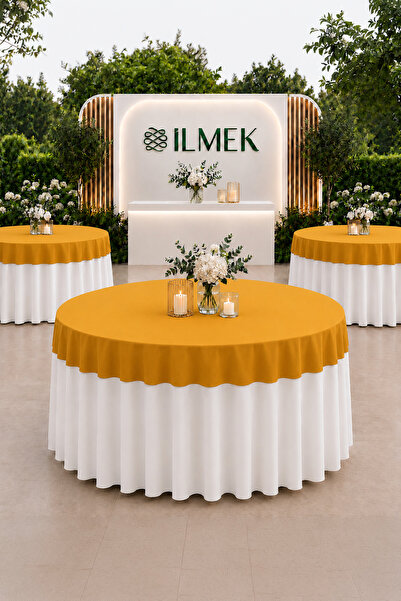 ilmek غطاء طاولة دائري بدون حواف |   مناسب لحفلات الزفاف، والمناسبات، والتنظي...