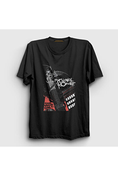 Presmono Unisex Black One Night My Chemical Romance T-shirt 71660tt