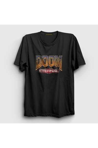 Presmono Unisex Black Logo Game Doom Eternal T-Shirt 459731Tt