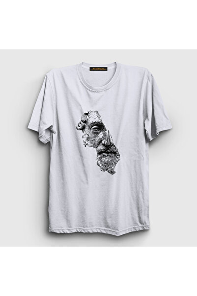 Presmono Tricou unisex alb cu jumătate de față Marcus Aurelius 559560tt