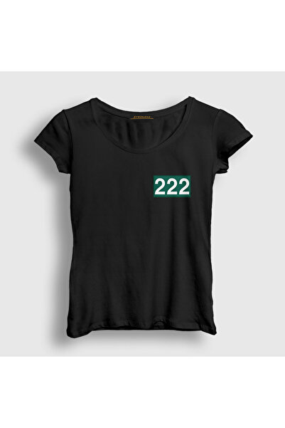 Presmono Women's Black Kim Jun Hee 222 Squid Game T-Shirt 567149Tt